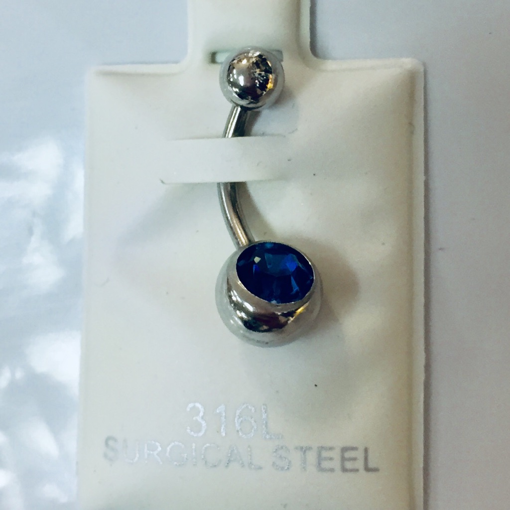 316l Surgical Steel Navy Gemstones